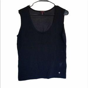 Escada Solid Black Cropped Layering Tank